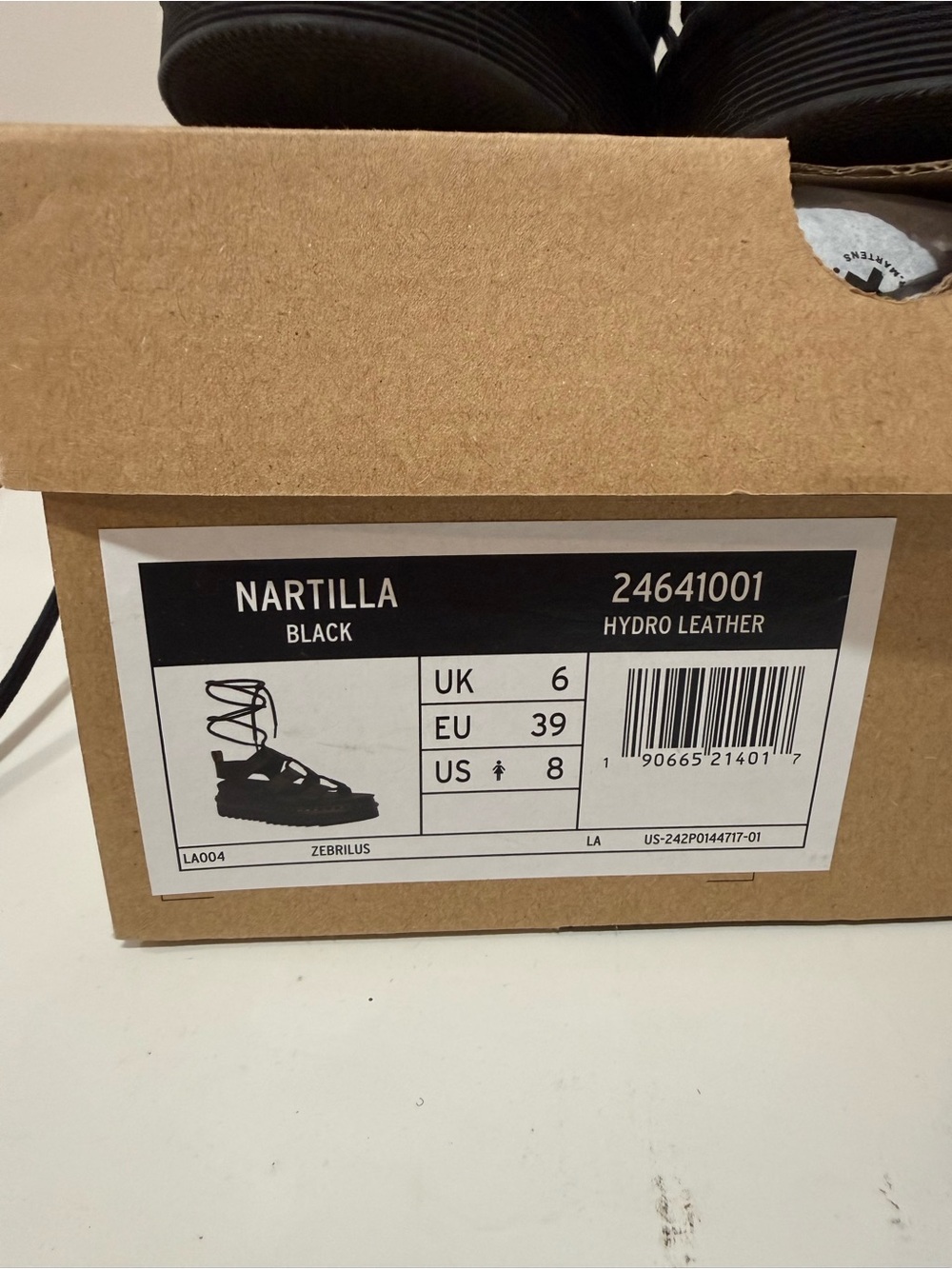 Dr. Martens Black Leather Platform Sandals with Yellow Stitching - Picture 7 of 7